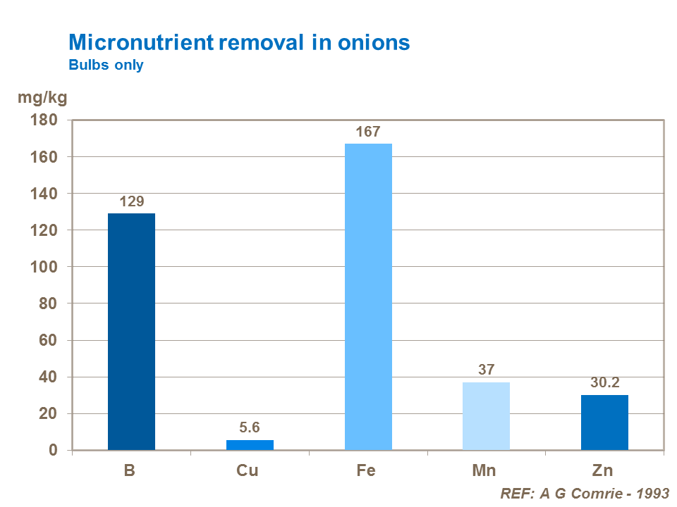 Micronutrient removal in onion